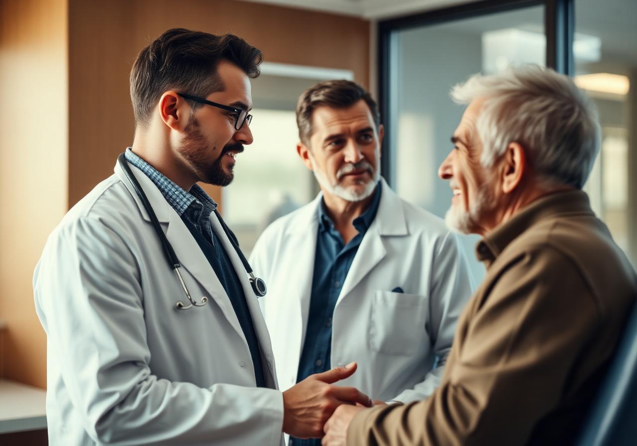 Konsultacja urologiczna mężczyzny z lekarzem